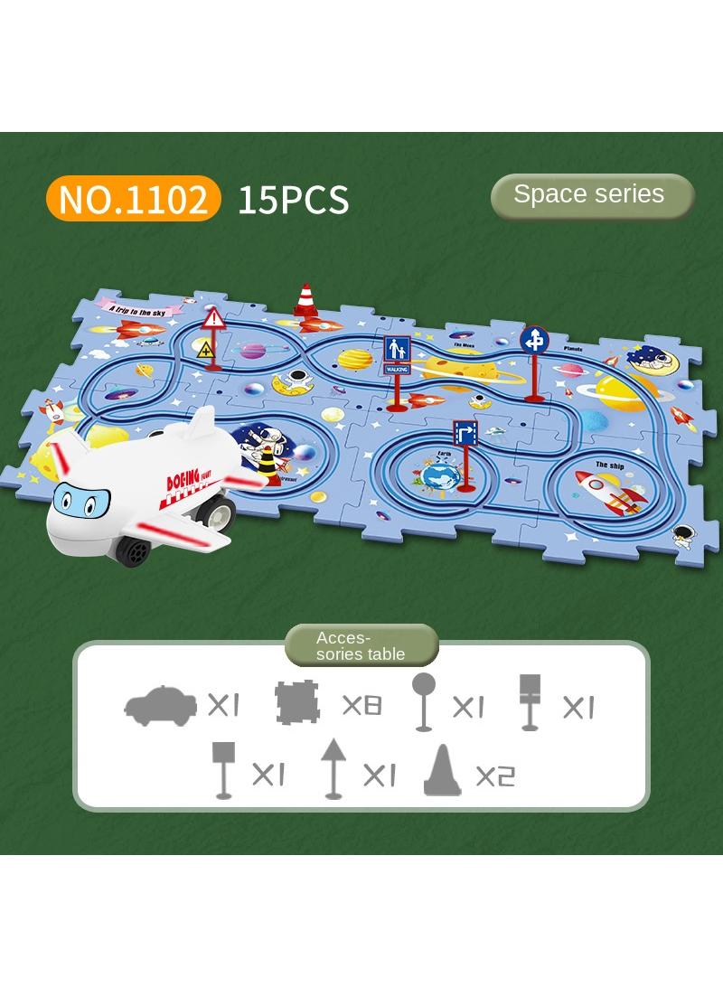 15pcs Puzzle Diy Track Car Educational Toy Set