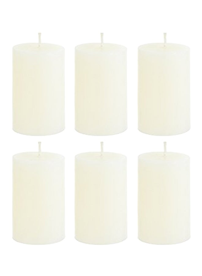 6-Piece Unscented Round Pillar Candle Set Ivory