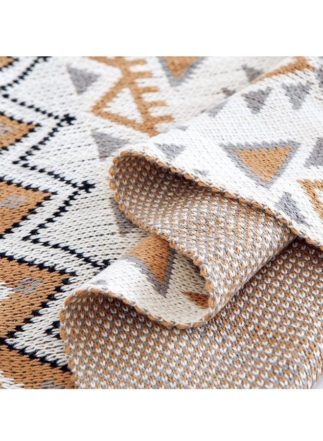 Boho Throw Blanket, Home Decor Stripe Woven Blanket with Tassels, Super Soft Cozy Lightweight Warm for Chair Bed Couch Decorative, Knit Throw Blankets for Bed Couch Sofa Office (150x200cm, Beige)