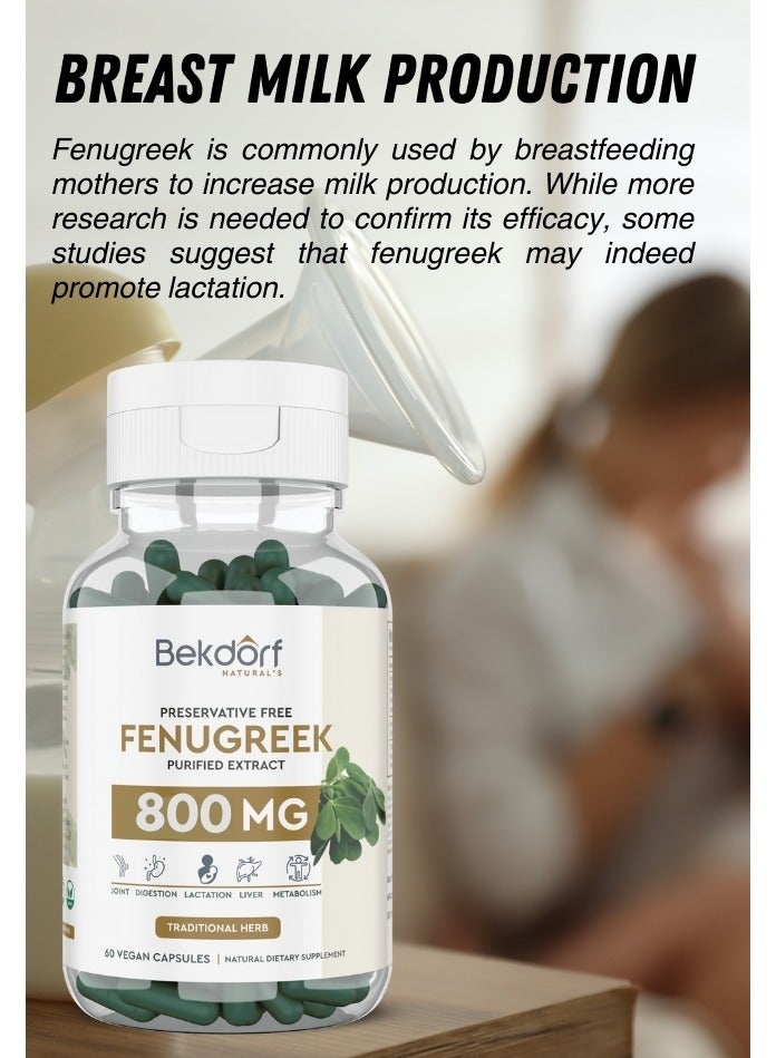 Fenugreek Purified Extract Support Lactation, Diabetes And Heart Health- 60 Vegan Capsules