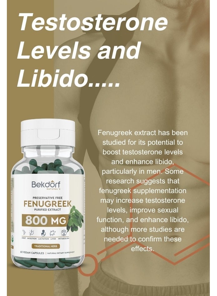 Fenugreek Purified Extract Support Lactation, Diabetes And Heart Health- 60 Vegan Capsules