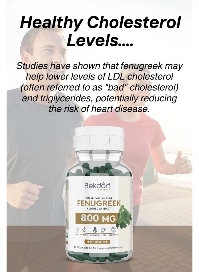 Fenugreek Purified Extract Support Lactation, Diabetes And Heart Health- 60 Vegan Capsules