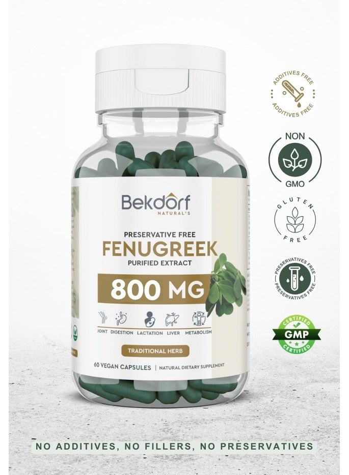Fenugreek Purified Extract Support Lactation, Diabetes And Heart Health- 60 Vegan Capsules