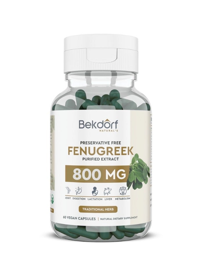 Fenugreek Purified Extract Support Lactation, Diabetes And Heart Health- 60 Vegan Capsules