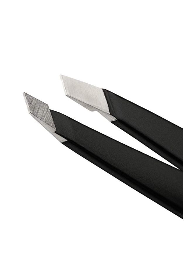 Slant Tweezer Black/White/Silver