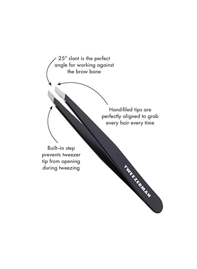 Slant Tweezer Black/White/Silver