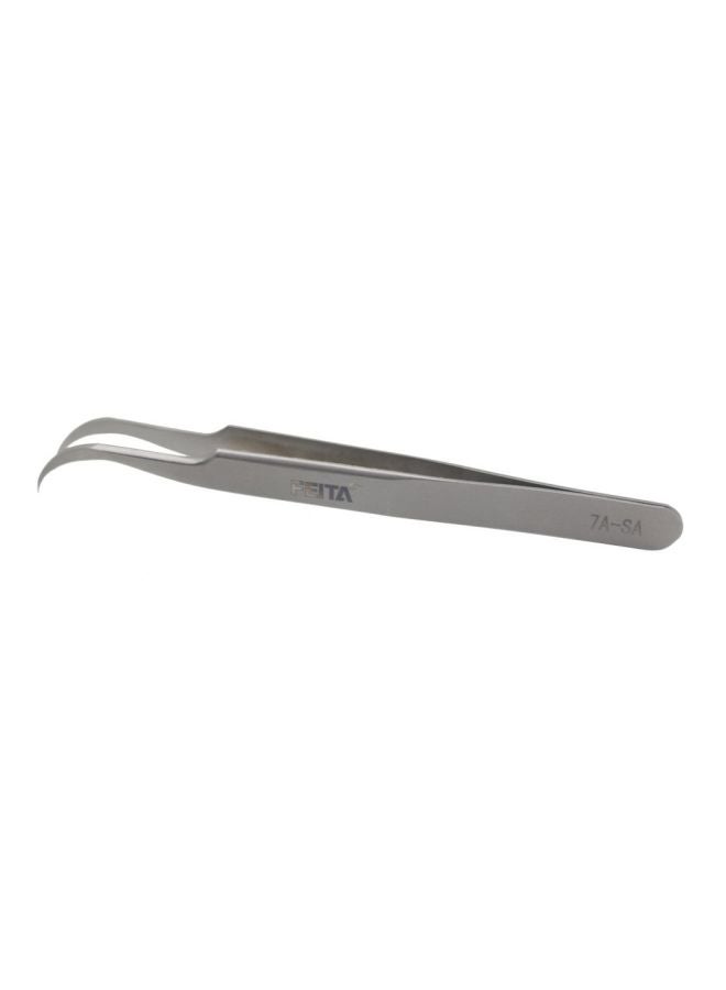 Stainless Steel Curved Tweezer Silver