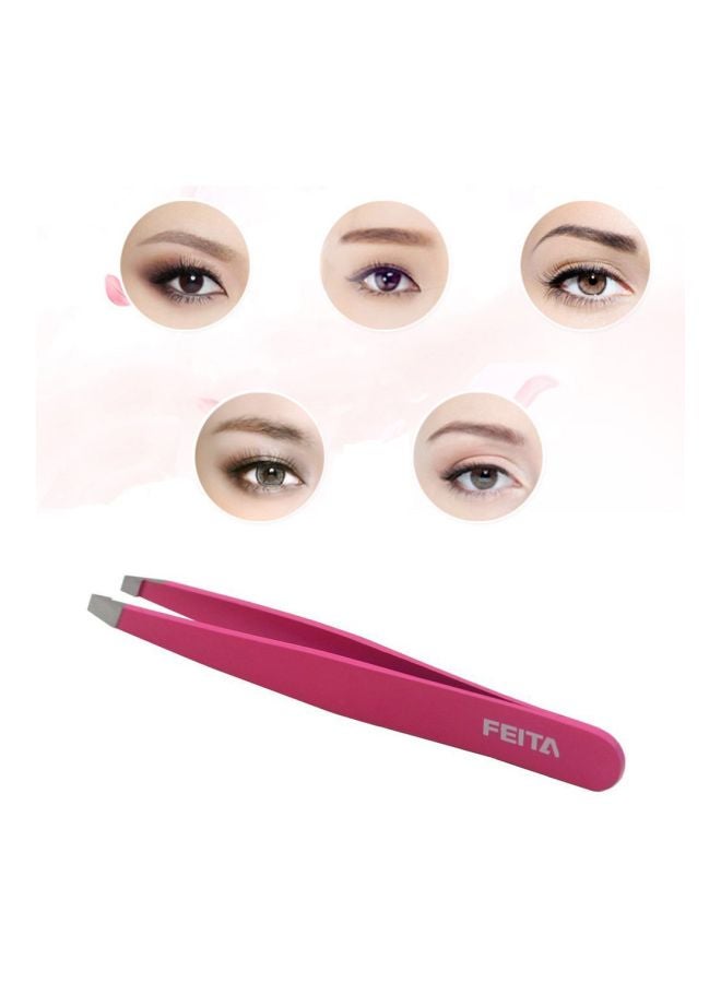 2-Piece Stainless Steel Tweezers Pink