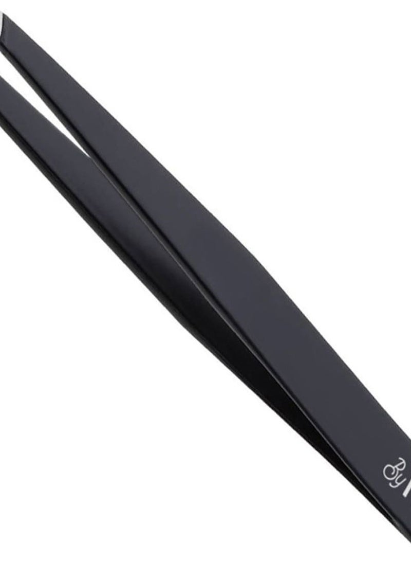 Slant And Flat Tip Tweezer Black 3.8inch
