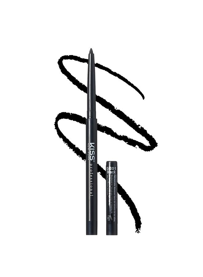 Pro Intense Gel Eyeliner with Built-in Sharpener, Waterproof, Smudge-proof, Long Lasting Gel Eyeliner Pencil (Black)
