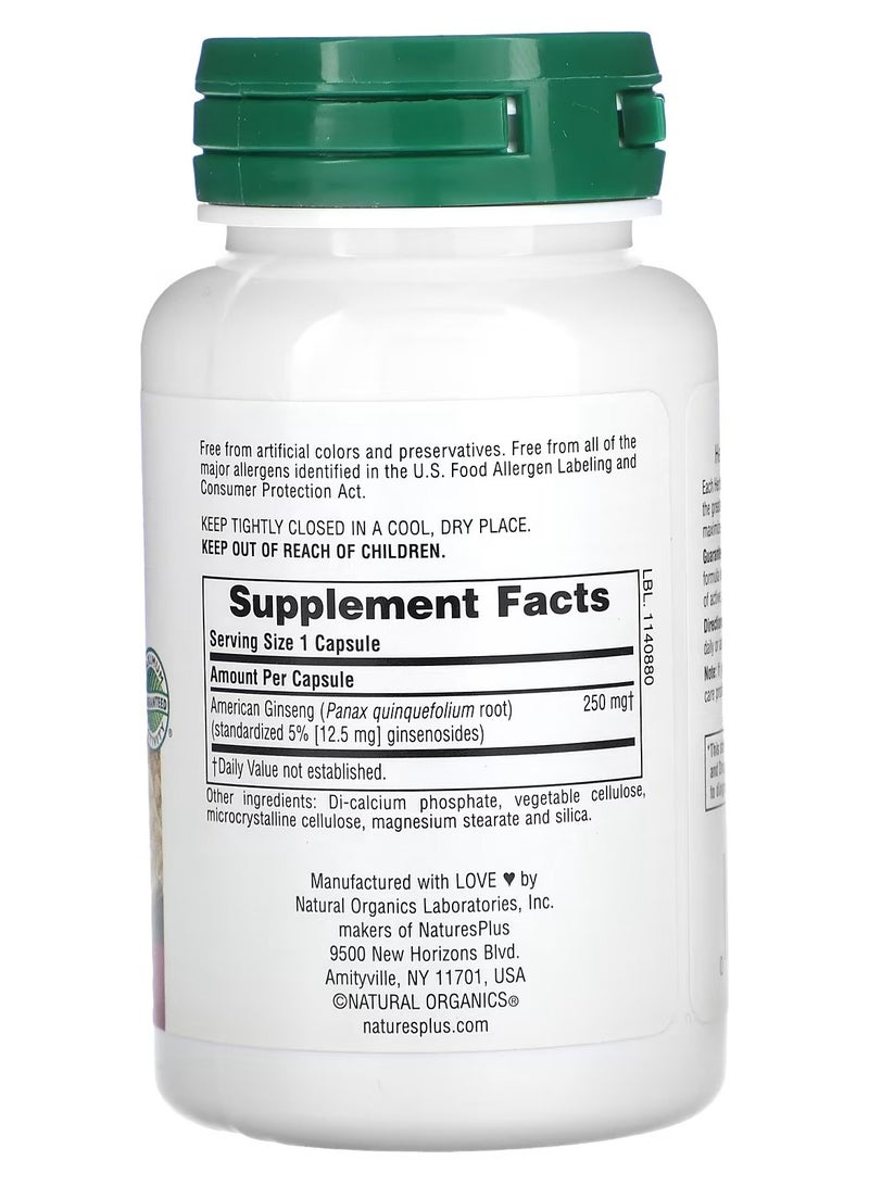 Herbal Actives, American Ginseng, 250 mg, 60 Vegan Capsules
