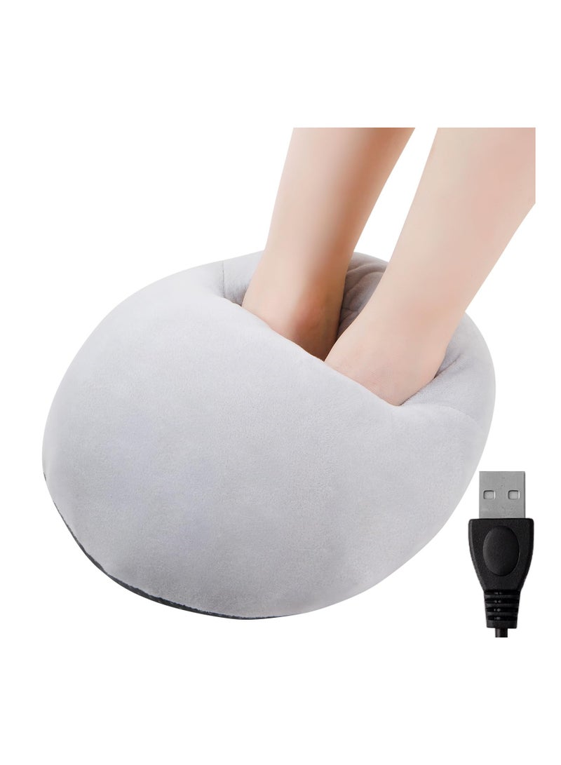 Electric Heated Foot Warmer, USB Fast Heating Foot Pad Soft Flannel Foot Warmer Slippers Anti-Slip Heated Foot Warmer Cozy Electric Foot Warmer Pad Heated Footwear for Men and Women