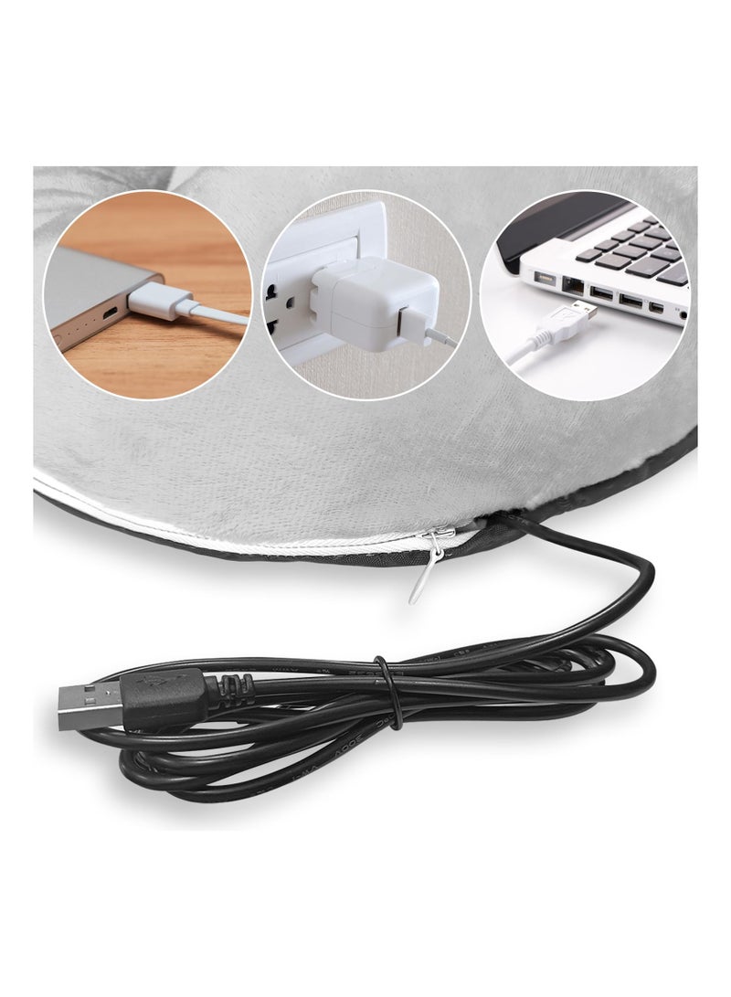 Electric Heated Foot Warmer, USB Fast Heating Foot Pad Soft Flannel Foot Warmer Slippers Anti-Slip Heated Foot Warmer Cozy Electric Foot Warmer Pad Heated Footwear for Men and Women