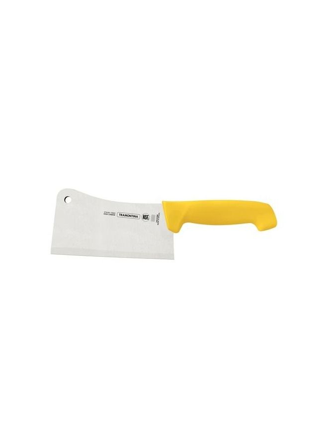 Professional 8 Inches Cleaver Knife with Stainless Steel Blade and Yellow Polypropylene Handle with Antimicrobial Protection