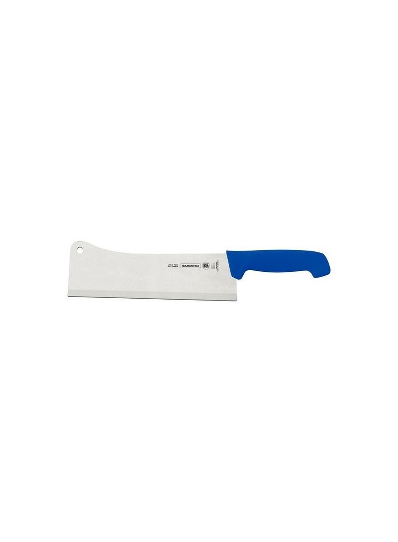 Professional 10 Inches Cleaver Knife with Stainless Steel Blade and Blue Polypropylene Handle with Antimicrobial Protection