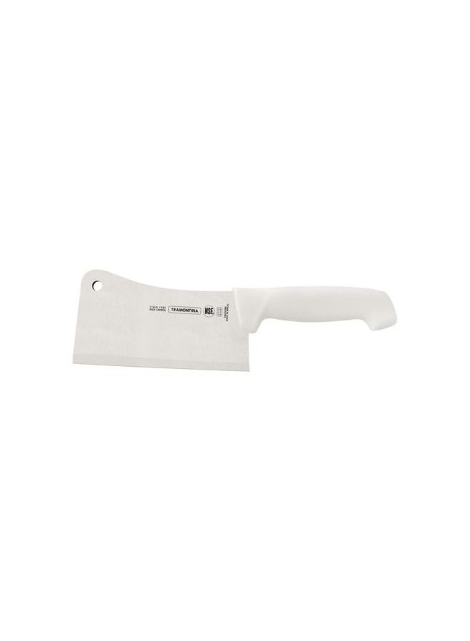 Professional Master 6 Inches Cleaver Knife with Stainless Steel Blade and White Polypropylene Handle with Antimicrobial Protection