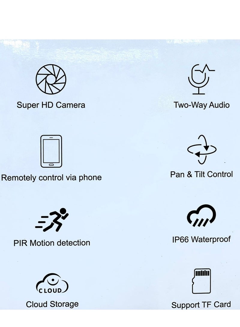 prolab Solar camera with extended five meter cable ,support simcard  , two way audio and 360 motion