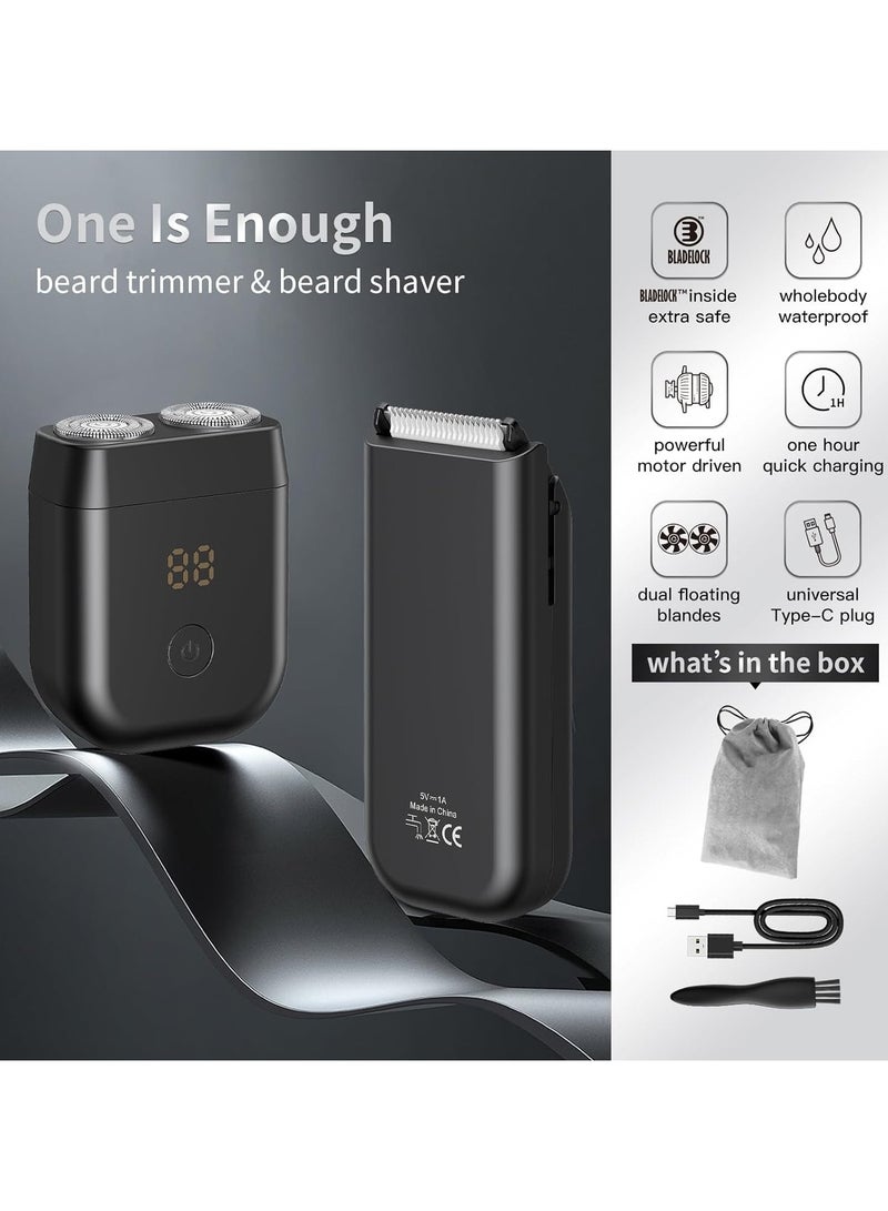 ENSSU Beard Trimmer and Beard Shaver 2 In 1 Set for Men's, Full Body Hair Trimming USB Charging Mini Shaver Hair Trimmm