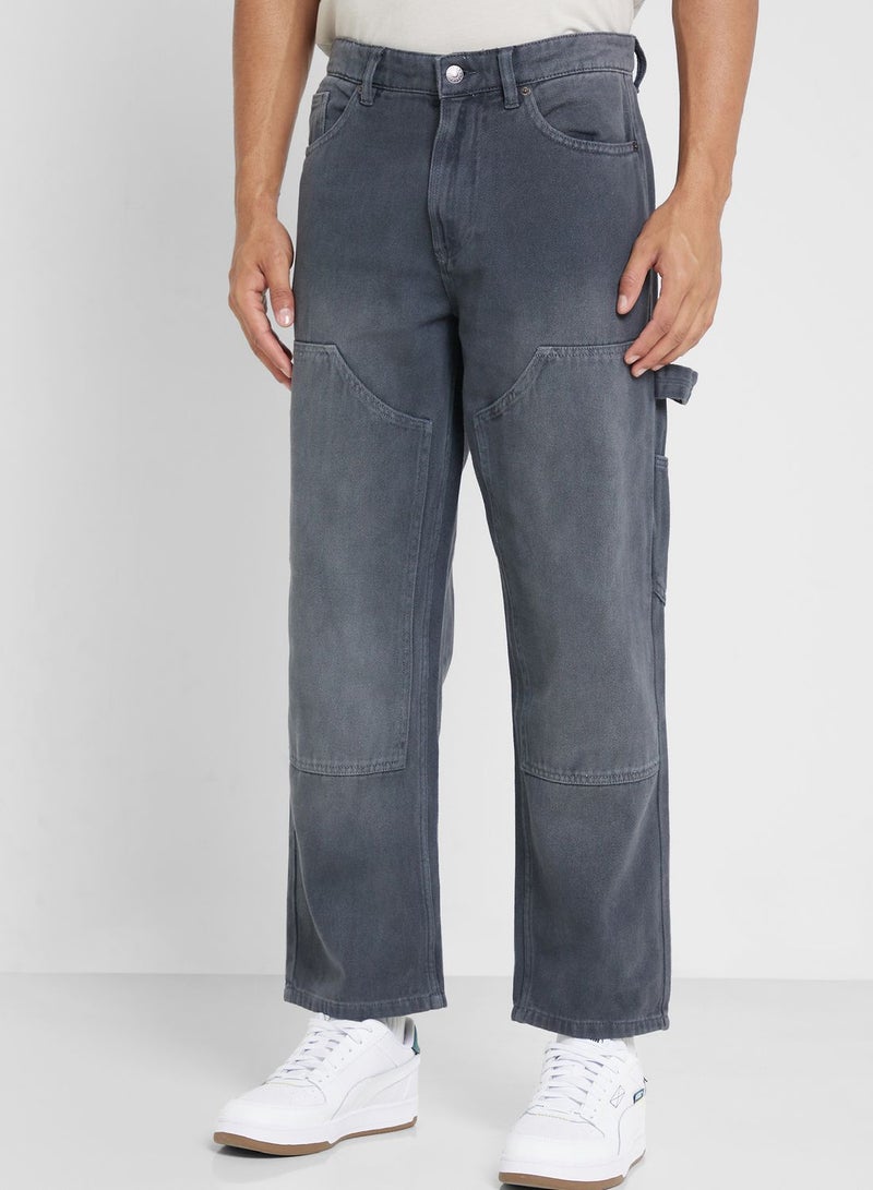 Light Wash Straight Fit Cartpenter Jeans