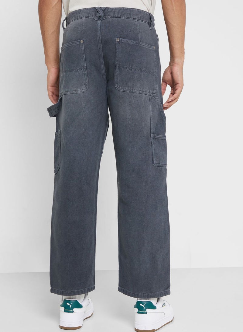 Light Wash Straight Fit Cartpenter Jeans