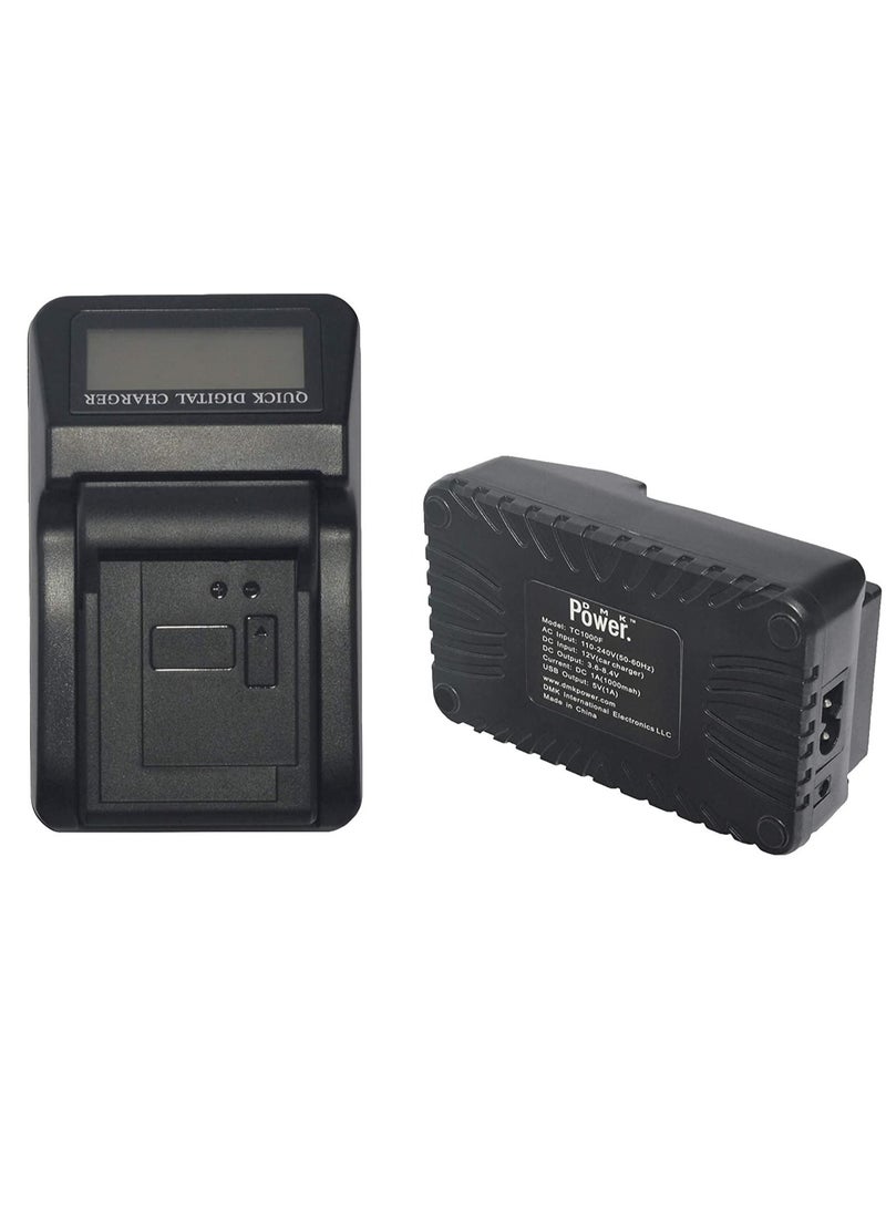 DMK Power NP-FV100 3700mAh battery and LCD Quick Rapid Battery Charger Includes Car Fitting Cable Compatible with Sony HDR-CX150 HDR-CX150V DCRSX44R DCRSX44L XR550E XR350E XR150E.etc