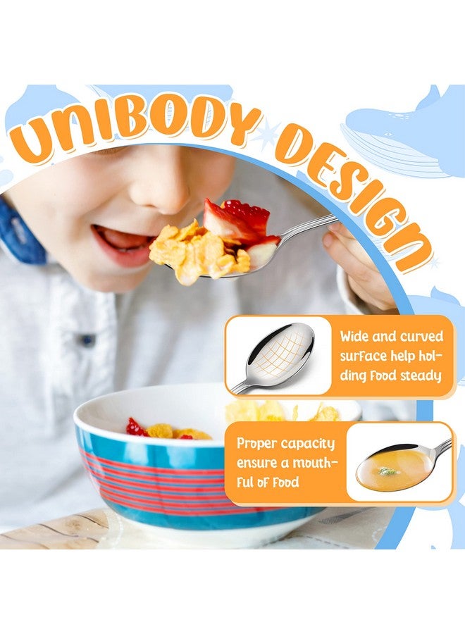 12Piece Kids Silverware Haware Stainless Steel Toddler Utensils Flatware Set Preschooler Eating Utensils Includes 4 Spoons 4 Forks 4 Knives Metal Children Cutlery For Home School Mirror Finished