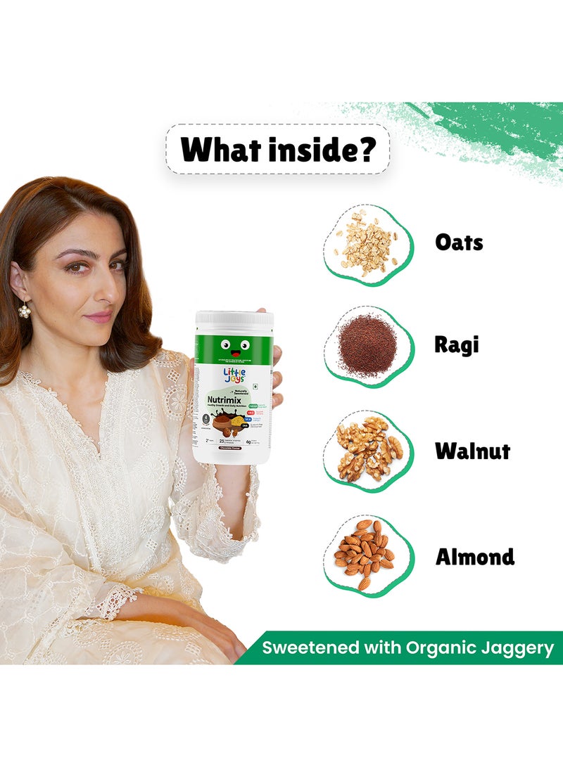 Nutrimix Nutrition Powder Chocolate Flavor 400 Grams Health And Nutrition Drink 2+ Years With Goodness Of- Millets, Jaggery, Dates, Almond, Walnuts And Oats 400g (Chocolate Flavor,  2+ Years)