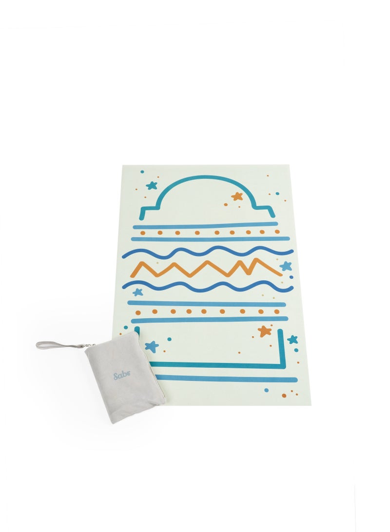 Sabr 'Moonlight Voyage II' Compact Prayer Mat with Travel Pouch