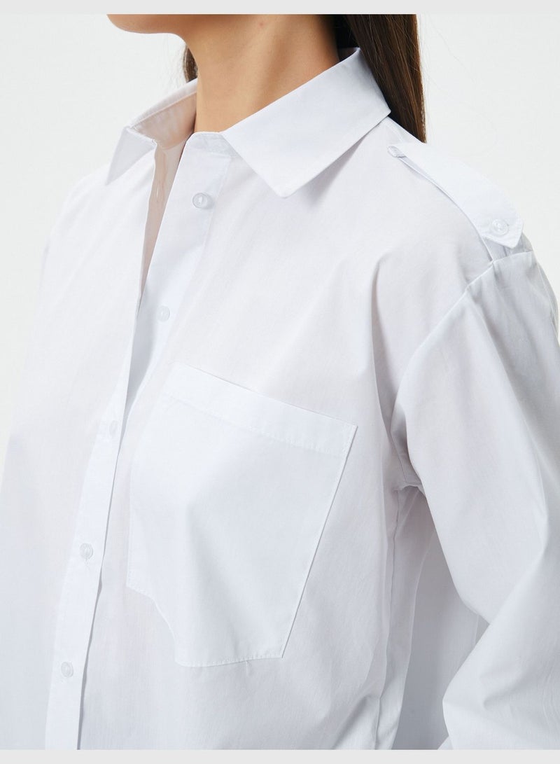 Cotton Pocket Detail Long Sleeve Shirt