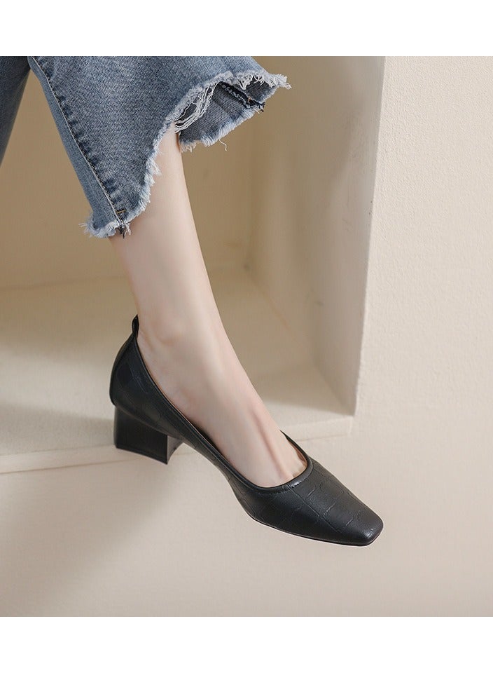 Single Shoe Women's Thick Heel Versatile Shoes