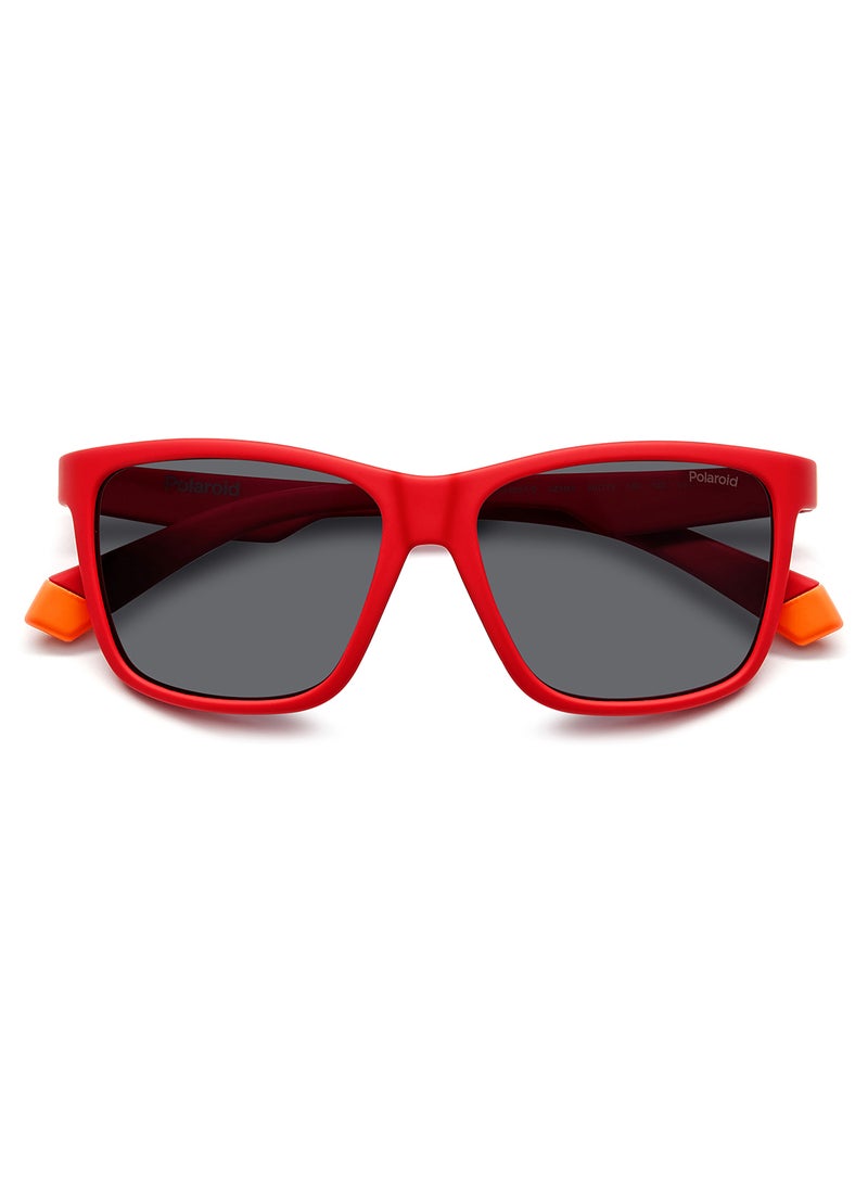 Kids Unisex Polarized Rectangular Sunglasses - Pld 8057/S Red Millimeter - Lens Size: 50 Mm