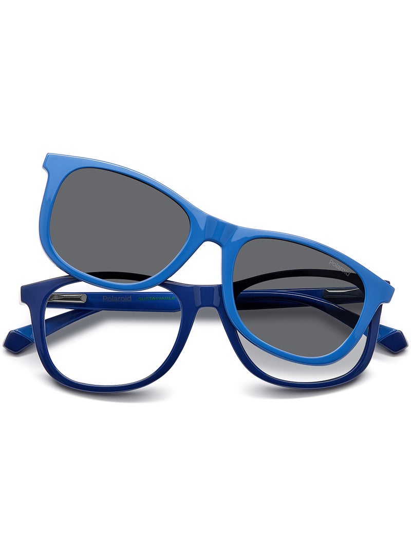 Kids Unisex Polarized Rectangular Sunglasses - Pld 8054/Cs Blue Millimeter - Lens Size: 47 Mm