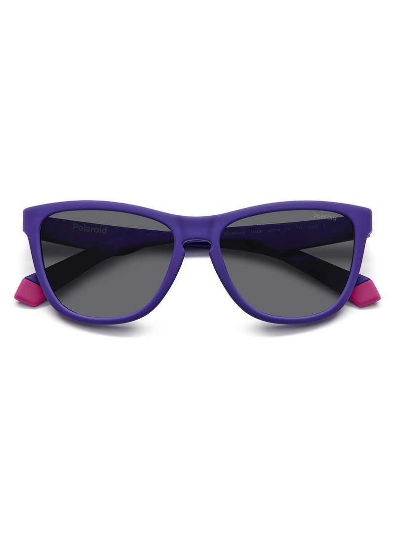 Kids Unisex Polarized Rectangular Sunglasses - Pld 8056/S Violet Millimeter - Lens Size: 49 Mm