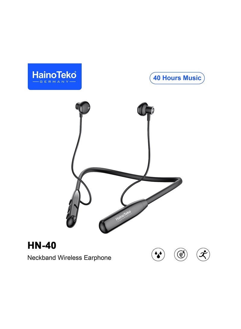 Haino Teko Germany HN 40 Neckband Wireless Bluetooth Earphone with Super Clear Mic and 40 Hours Music