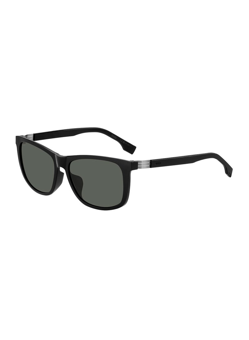 Men's Polarized Rectangular Sunglasses - Boss 1617/F/S Black Millimeter - Lens Size: 59 Mm