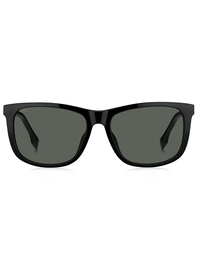 Men's Polarized Rectangular Sunglasses - Boss 1617/F/S Black Millimeter - Lens Size: 59 Mm