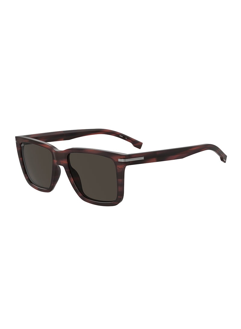 Men's UV Protection Rectangular Sunglasses - Boss 1598/S Brown Millimeter - Lens Size: 55 Mm
