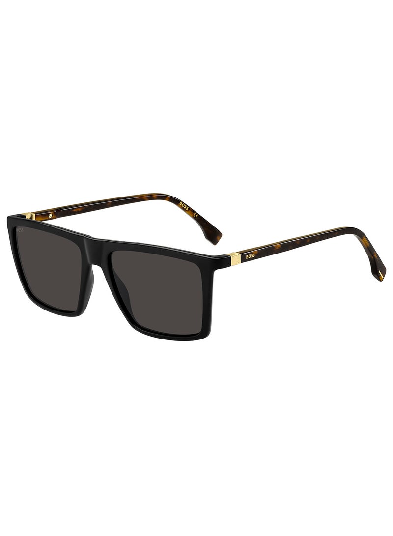 Men's UV Protection Rectangular Sunglasses - Boss 1490/S Black Millimeter - Lens Size: 56 Mm