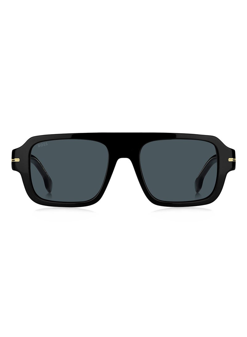 Men's UV Protection Rectangular Sunglasses - Boss 1595/S Black Millimeter - Lens Size: 53 Mm