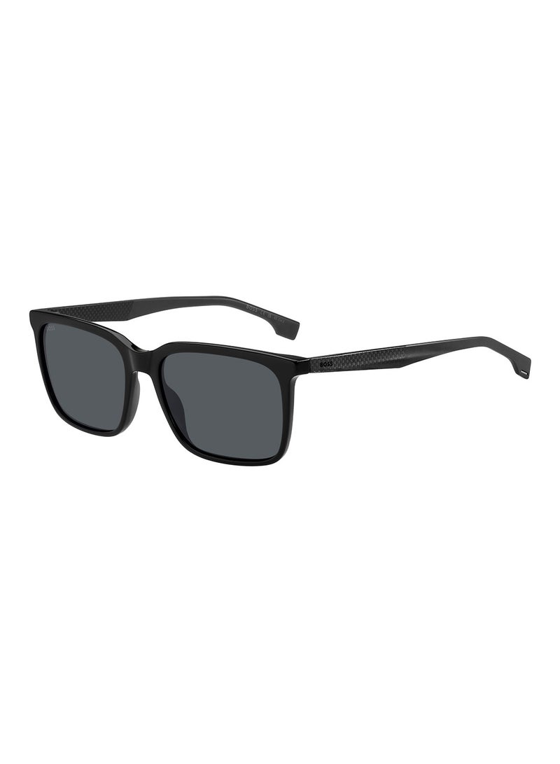 Men's UV Protection Rectangular Sunglasses - Boss 1579/S Black Millimeter - Lens Size: 57 Mm