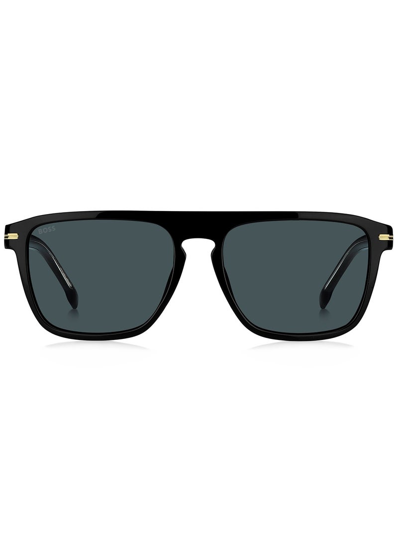 Men's UV Protection Rectangular Sunglasses - Boss 1599/S Black Millimeter - Lens Size: 56 Mm