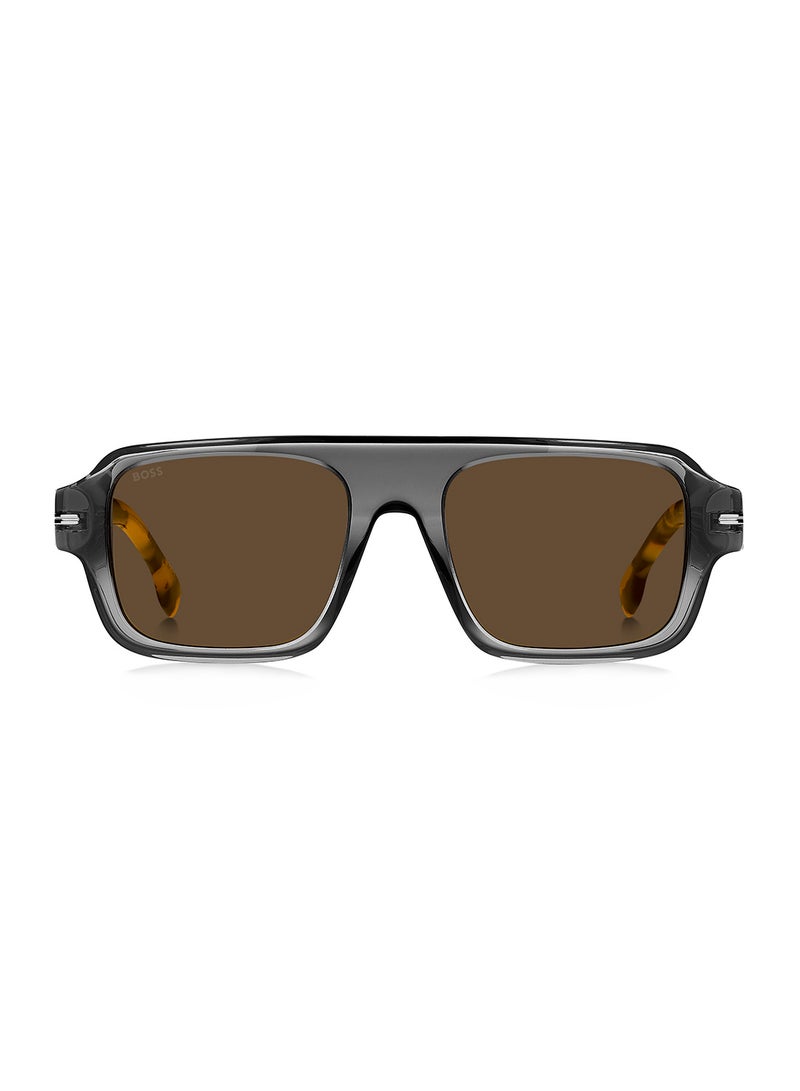 Men's UV Protection Rectangular Sunglasses - Boss 1595/S Grey Millimeter - Lens Size: 53 Mm