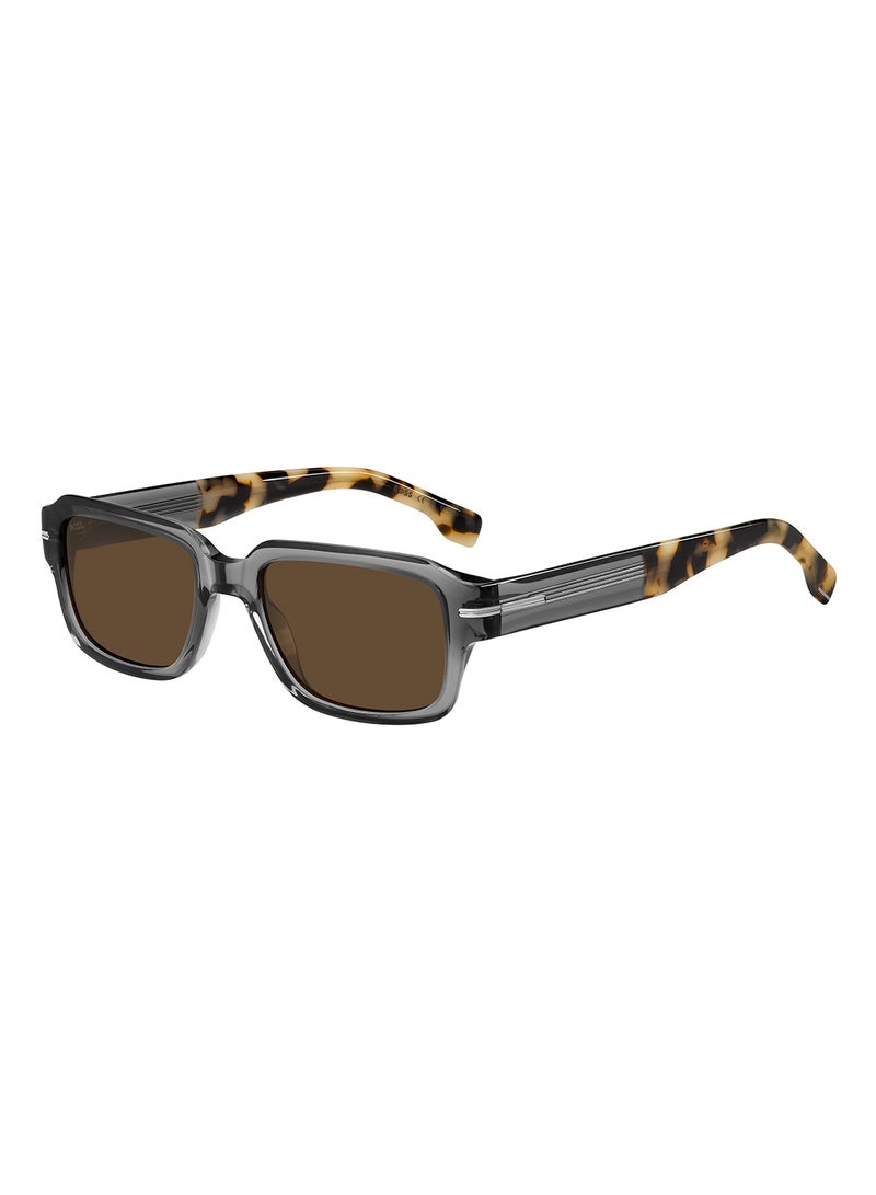 Men's UV Protection Rectangular Sunglasses - Boss 1596/S Grey Millimeter - Lens Size: 53 Mm