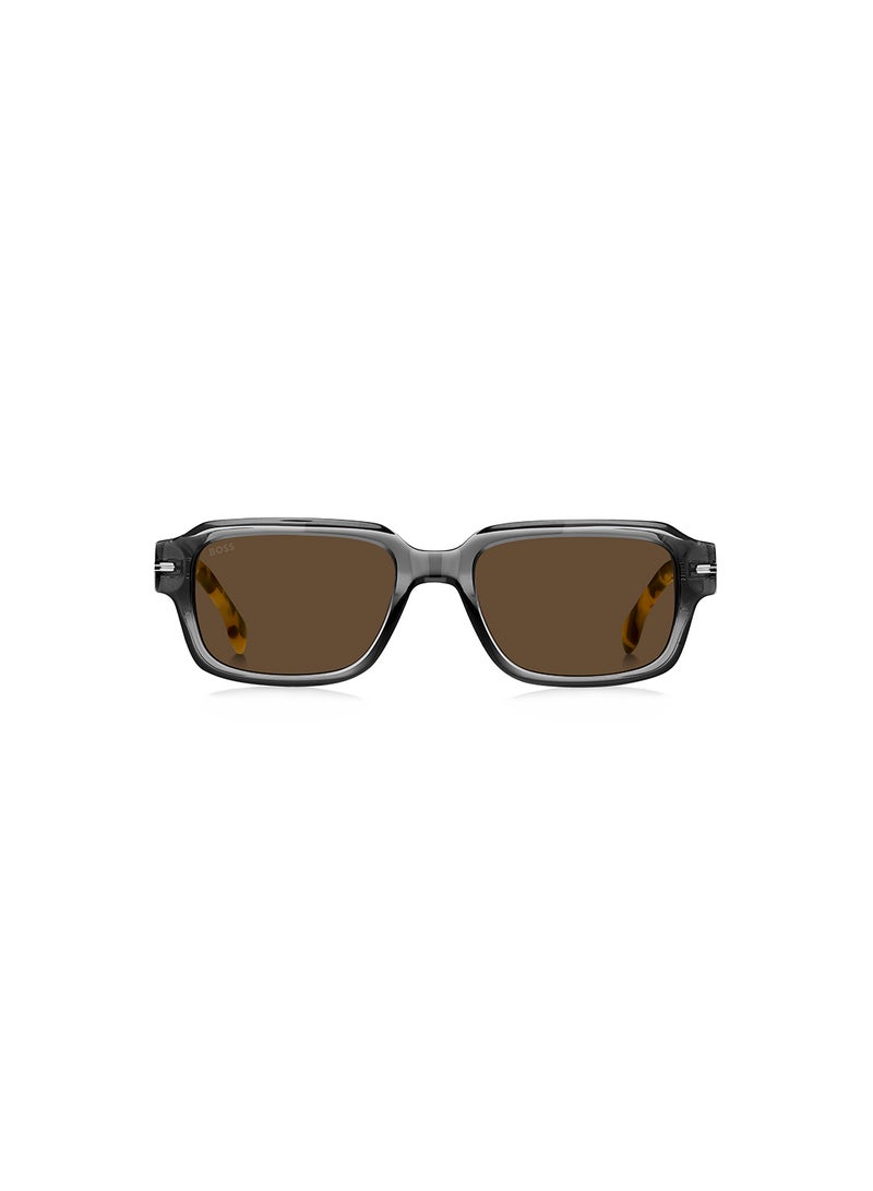 Men's UV Protection Rectangular Sunglasses - Boss 1596/S Grey Millimeter - Lens Size: 53 Mm