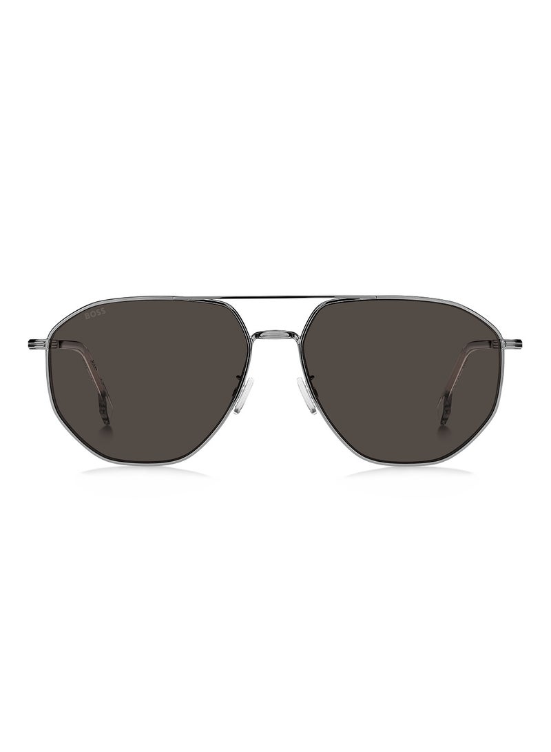 Men's UV Protection Navigator Sunglasses - Boss 1612/F/Sk Grey Millimeter - Lens Size: 61 Mm
