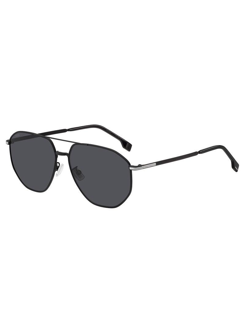 Men's UV Protection Navigator Sunglasses - Boss 1612/F/Sk Black Millimeter - Lens Size: 61 Mm