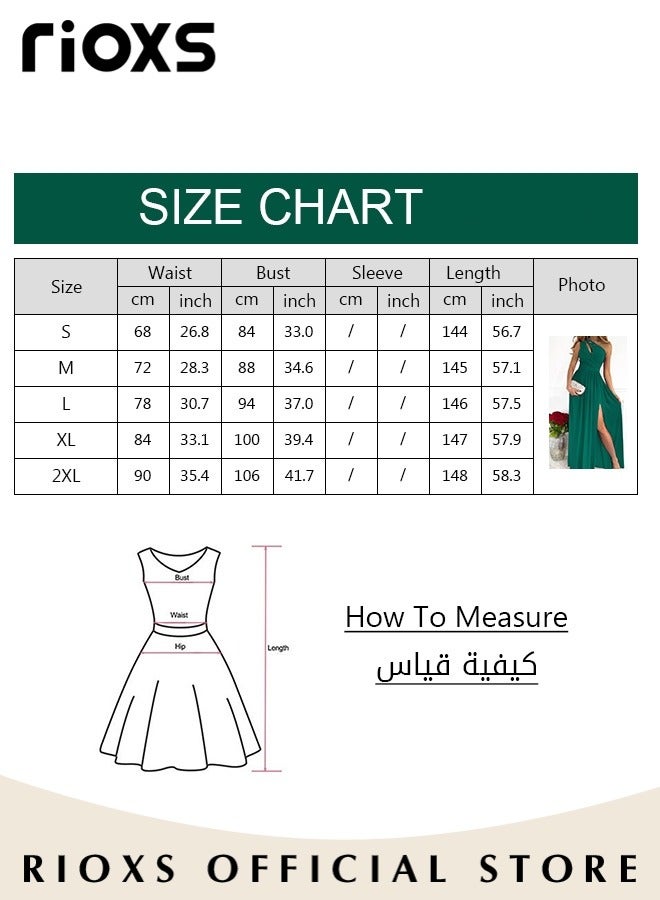 Women's Elegant Evening Dress One Side Shoulder Sleeveless Split High Waist Bodycon Long Dress for Evening Cocktail Formal Business Party