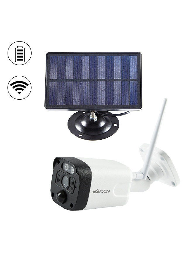 Solar Powered Wireless Security Camera, 1080P WiFi Camera 2-Way Audio Night Vision Motion Detection Outdoor Waterproof Surveillance Camera with 2pcs Battery