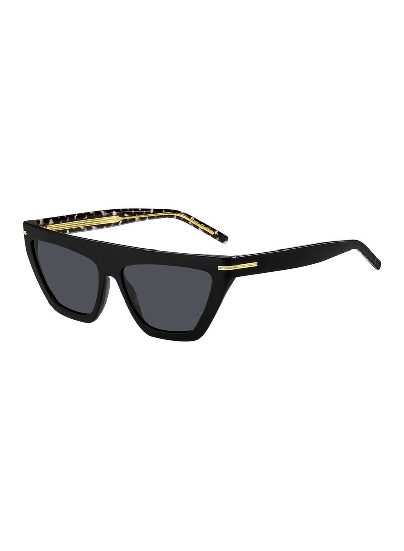 Women's UV Protection Rectangular Sunglasses - Boss 1609/S Black Millimeter - Lens Size: 58 Mm