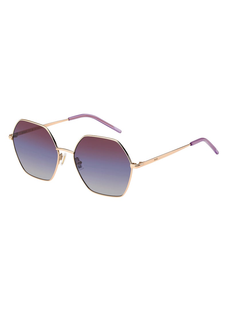 Women's UV Protection Round Sunglasses - Boss 1589/S Gold Millimeter - Lens Size: 57 Mm